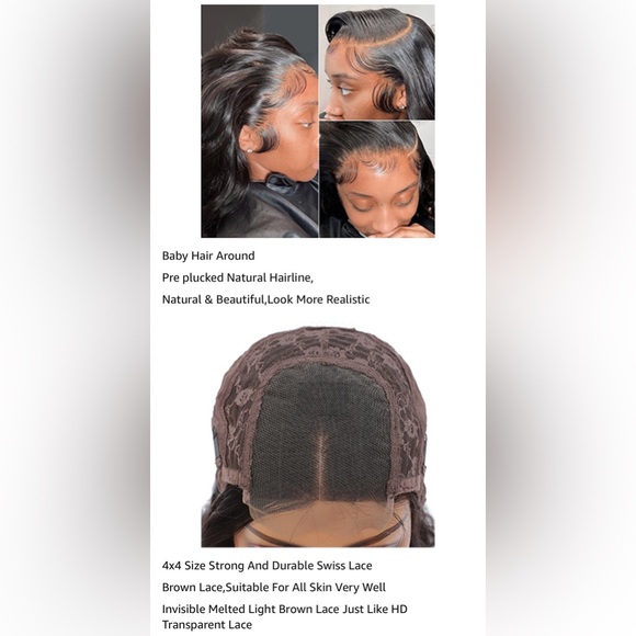 HUMAN HAIR Body Wave Lace Front Wig 4x4 Closure 180% Density Brazilian Glueless - Picture 9 of 14